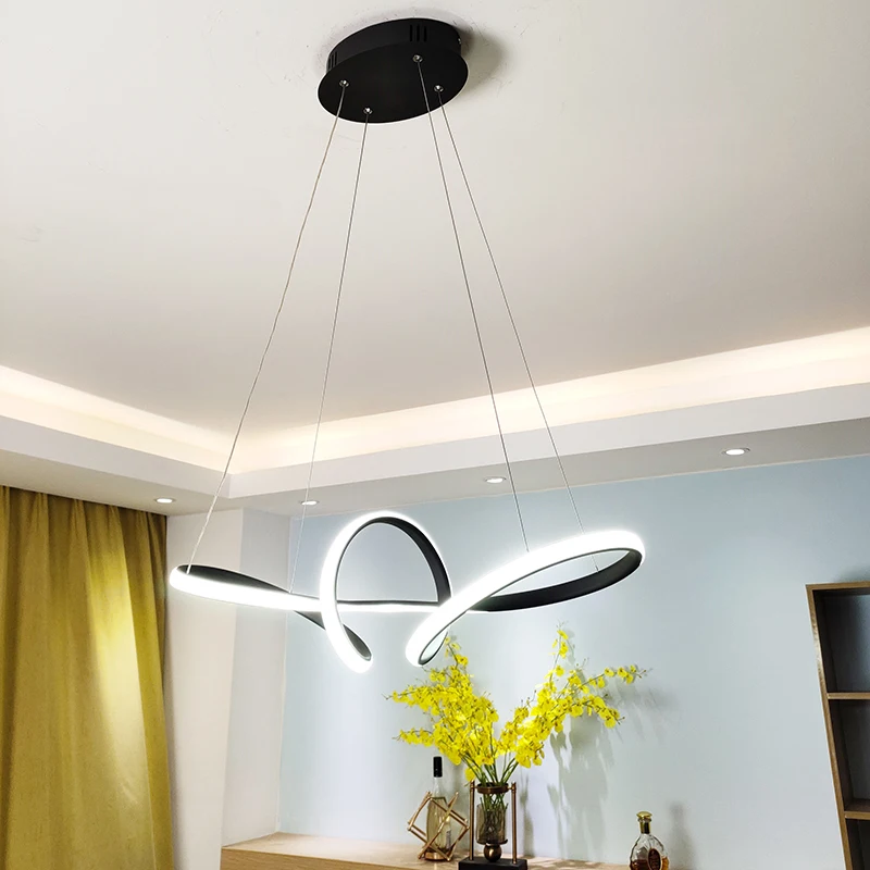 Lampada a sospensione moderna lampada da soffitto a sospensione lampadario a Led per sala da pranzo lampada a sospensione a Led bianca nera soggiorno esche da camera da letto