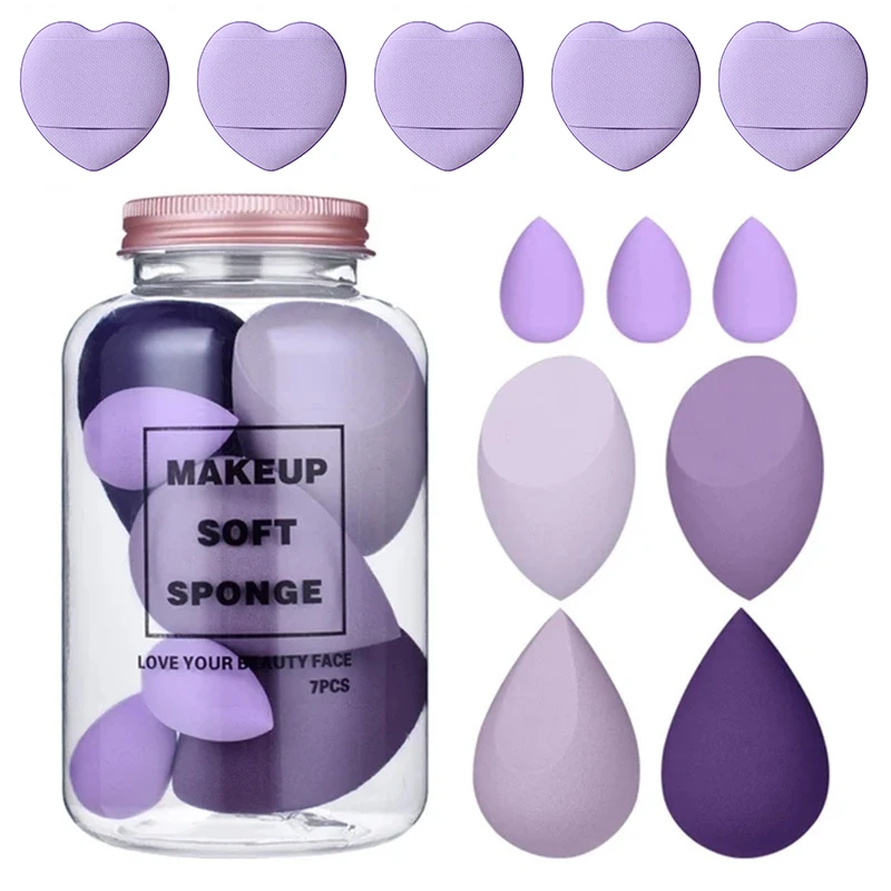 12 pezzi set di soffio di spugna per trucco soffio cosmetico crema correttore fondotinta in polvere frullatore per trucco bagnato asciutto accessori per il trucco delle donne