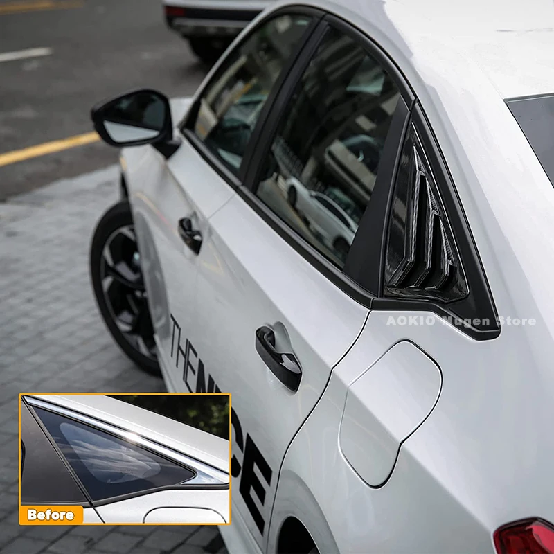 Rear Side Window Louvers Air Vent Scoop Shades Cover Blinds for Honda Civic 11th Gen Accessories 2022 2023 view 2