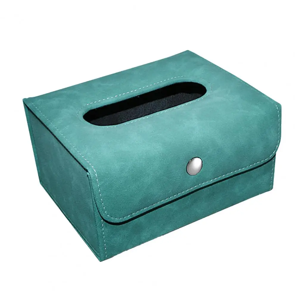 Durable Auto Napkin Container Large Capacity Button Closure Moisture Proof Car Tissue Box for Home