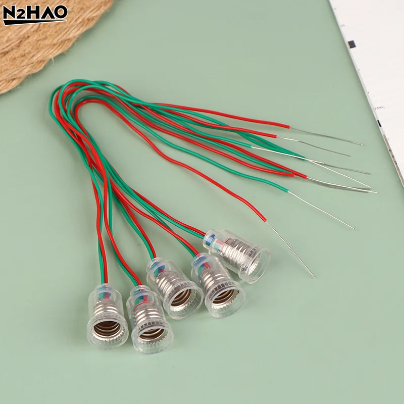 

Универсальный патрон E10 с проводом, 5 шт., малый патрон E10, основание для лампы E10, основание для учебного оборудования, адаптер патрона E10