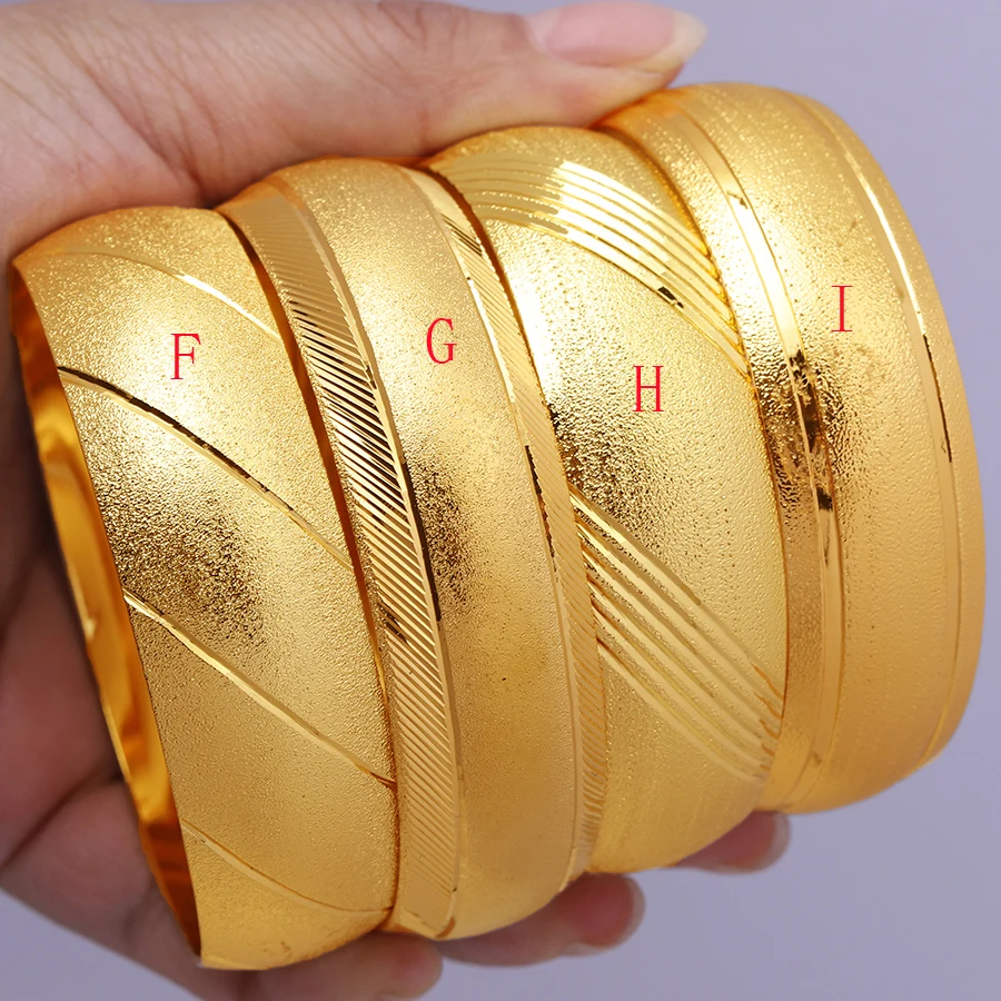 Newest Big Wide Ethiopian Bangle / Gold Color Bangles&Bracelets Dubai African Men Women Jewelry