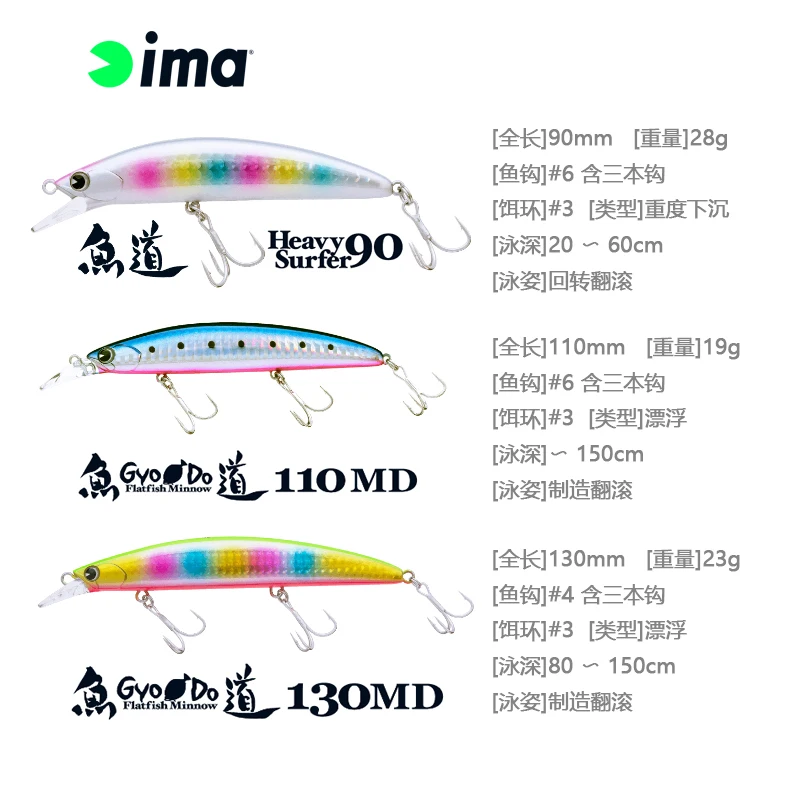 

Ima Japan Imported Lure Bait Fish Path Gyodo Series 28g 23g 19g Floating Bait Sinking Mino