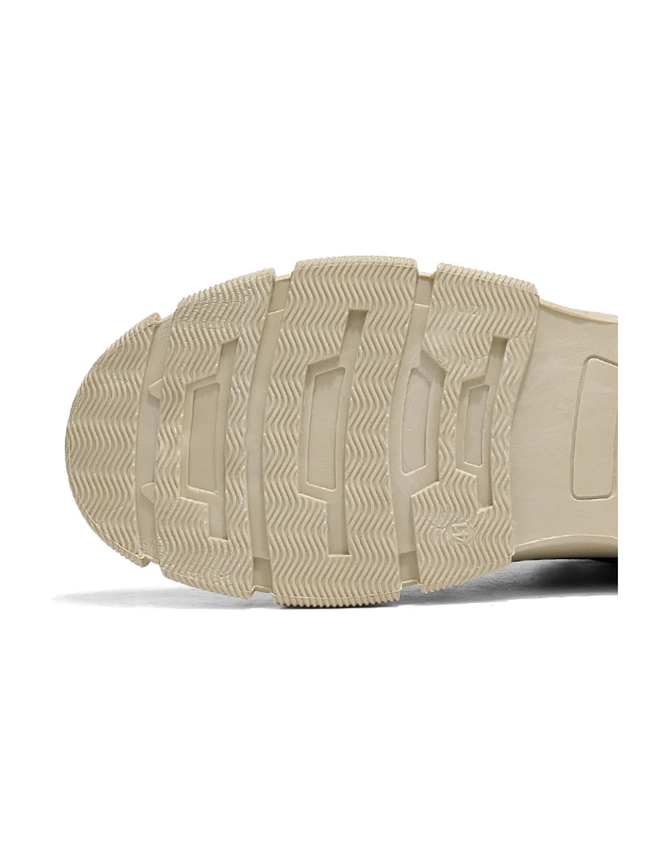 Zweifarbige Canvas-High-Top-Arbeitsstiefel für Herren, klobige, rutschfeste Plateau-Sneaker zum Schnüren für Wandern, Camping, tägliche Pendelfahrten – Detail 5
