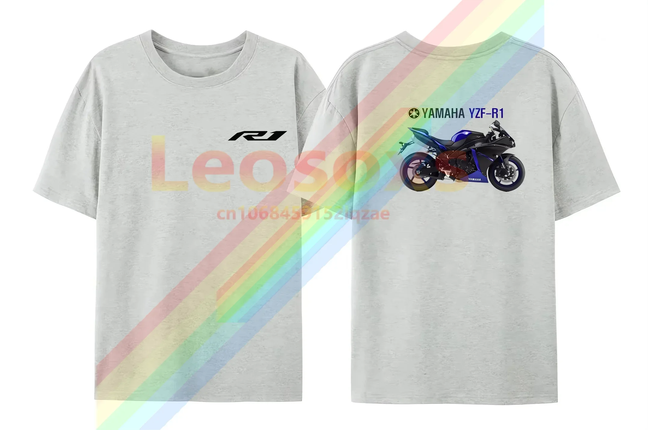 TEW Amazing Men's Summer Reversible Printed Yamahas Leosoxs T-Shirt Pure Cotton YZF-R1 Fashion Women's Short SleeveNO.1