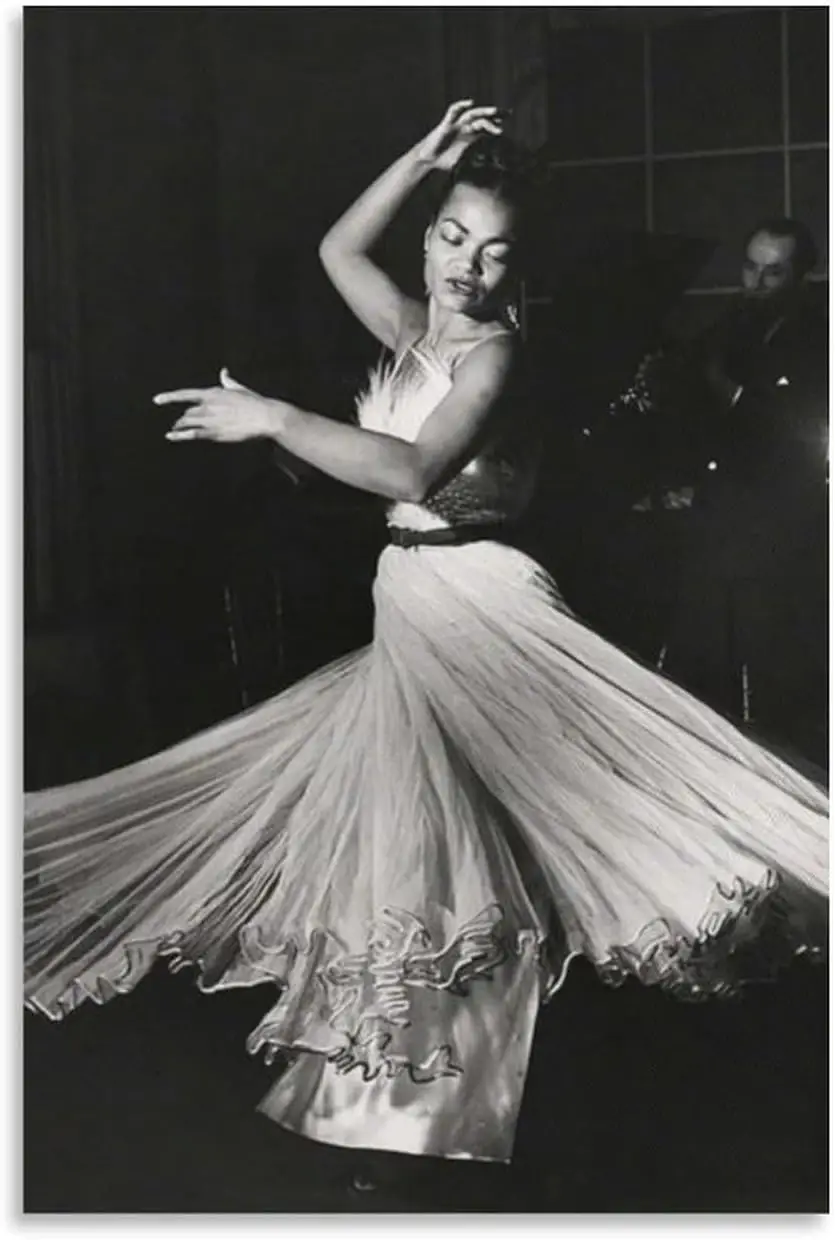 ملصق مطبوع عتيق باللونين الأبيض والأسود من Eartha Kitt (40) ملصقات فنية مطبوعة على الحائط صورة معلقة