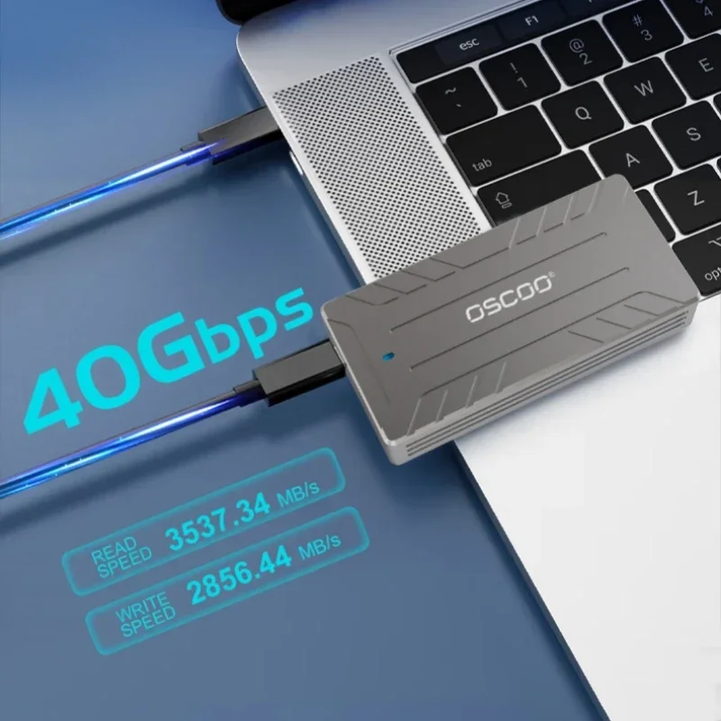 Ocsoo 40Gbps Type C แบบพกพา SSD Enclosure สนับสนุน M.2 NVMe 2242/2260/2280 SSD SSD Enclosure