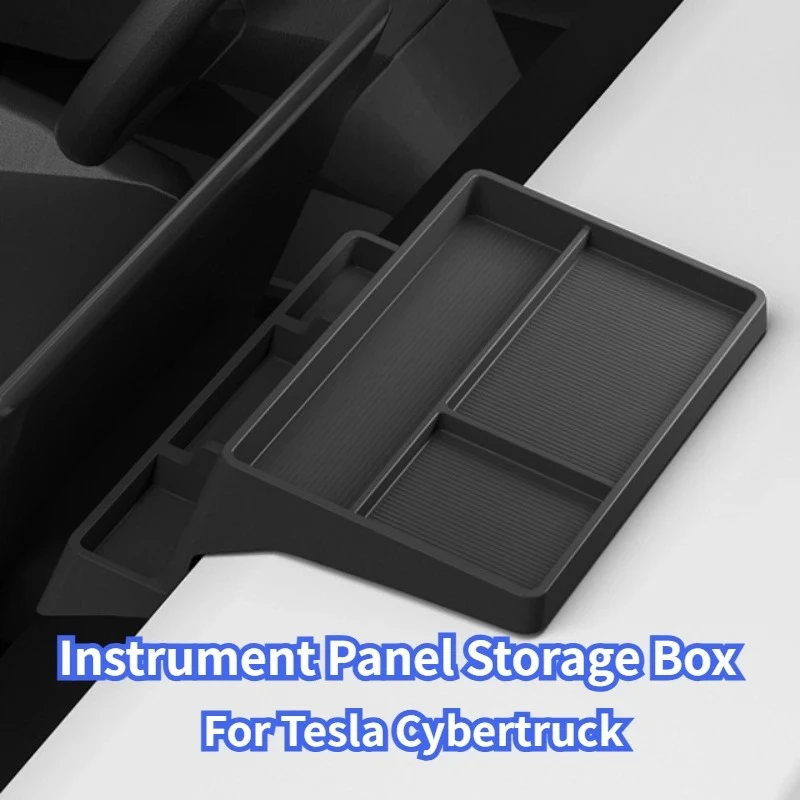 

For Tesla Cybertruck 2024 2025 Central Control Screen Rear Storage Tray Dashboard Storage Box Hidden Tissue Holder Phone Bracket