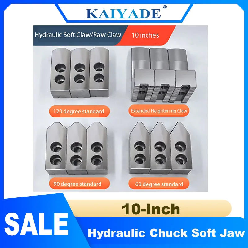 

New 10-Inch Hydraulic Chuck Three Jaw Raw Claw Soft Claws 10Inches Heightening Lathe Clamp for CNC