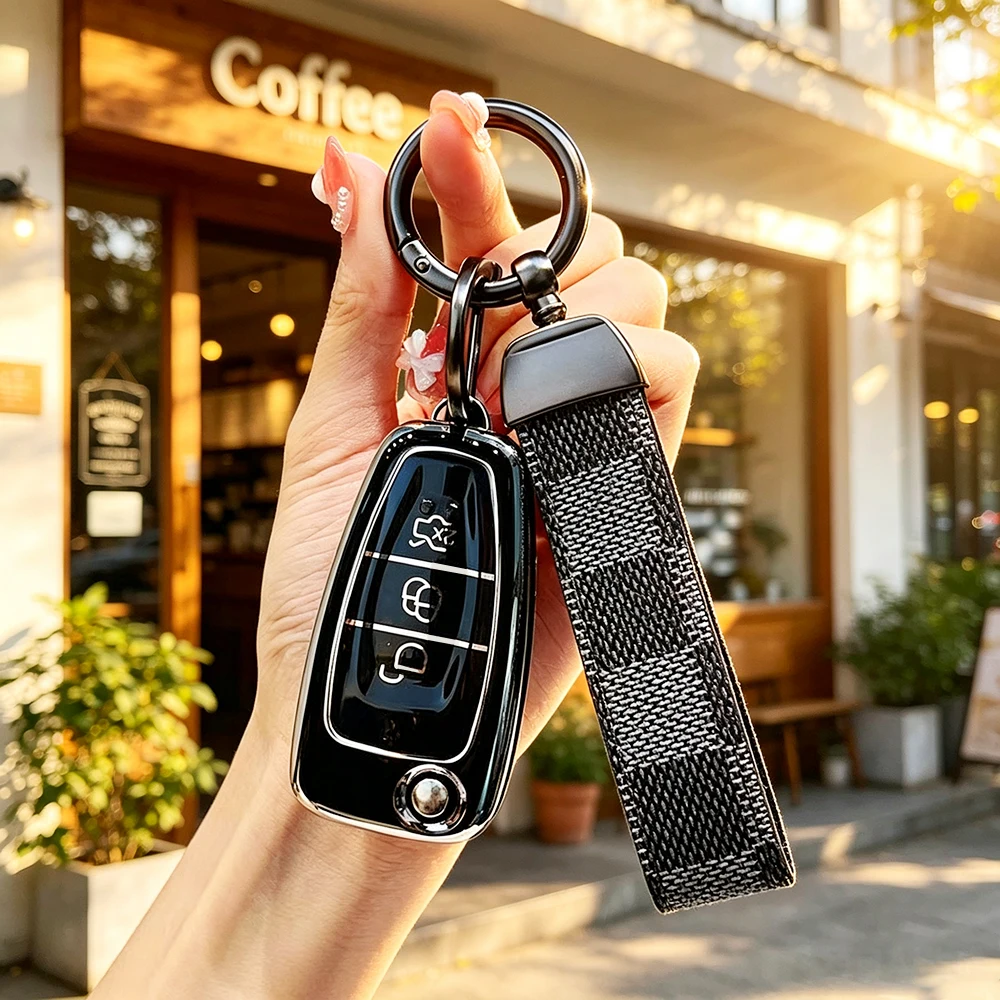 For Ford Ranger C-Max S-Max Focus MK3 Galaxy Mondeo Transit Tourneo Custom 3 Button TPU Car Remote Key Fob Cover Case