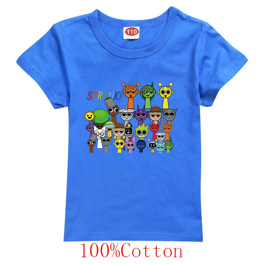 Children's Short Sleeve T-Shirt, Spunki, Horror Game, Incredibox, Tops, Cartoon Clothes, Tees, Girls, Boys, Kids