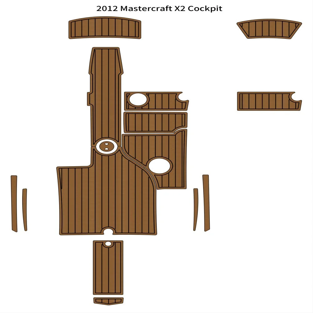 

Cockpit Pad Boat EVA Foam Faux Teak Deck Floor Mat Flooring For 2012 Mastercraft X2