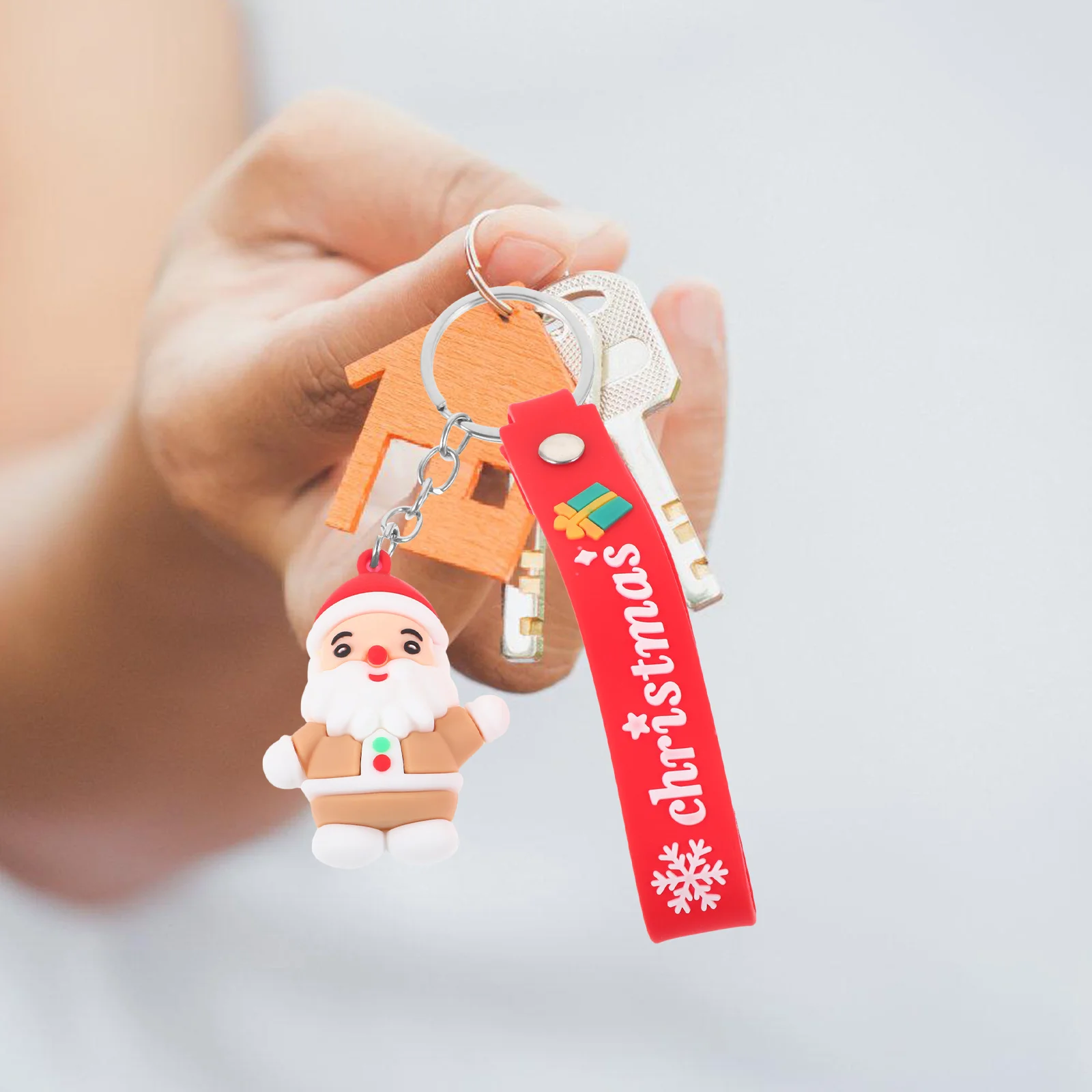 

Christmas Keychain for Women Girls Santa Claus Cartoon Pendant Keyring Charm Bag Hanging Decor Car Key Chain Gift