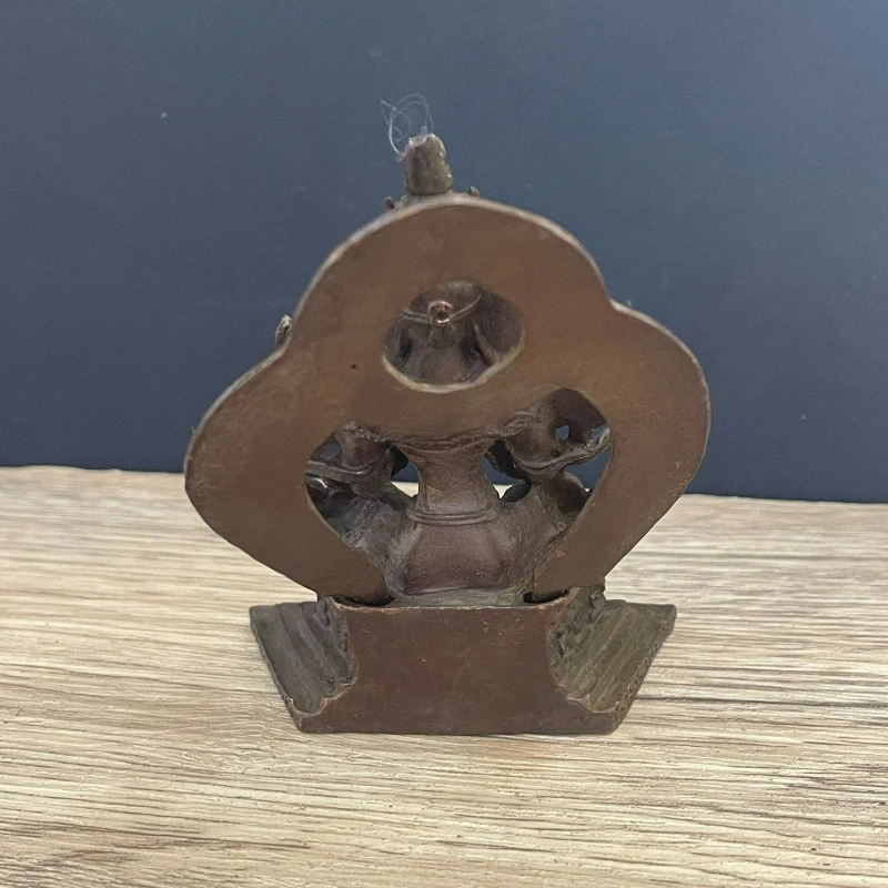 Retro Copper Carving Tibetan Buddha Statue Creative Home Garden Living Room Entrance Ornaments