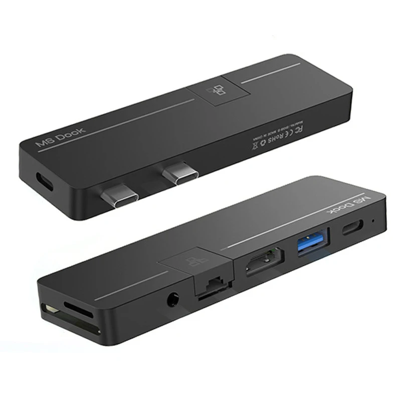 Imagem -03 - Estação de Acoplamento Rj45 sd tf Dupla Usb-c Hdmi Thunderbolt Hub 8k 60hz 40gbps Carregamento de Dados para Microsoft Surface Pro x