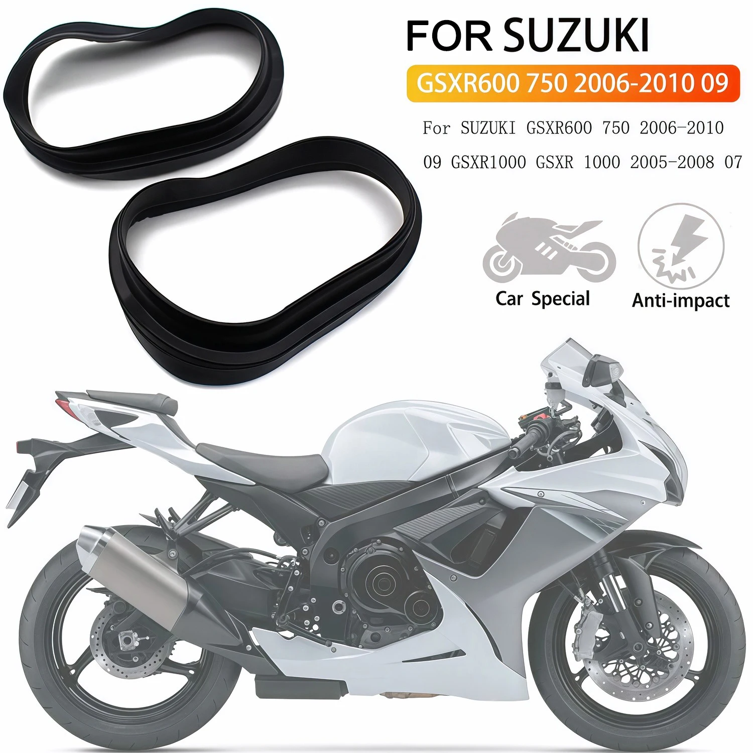 Motorcycle Ram Air Intake Tube Rubber Mesh Motorbike Parts Accessories Intake Tube Seal Rubber For Suzuki GSXR 600 GSXR750 1000