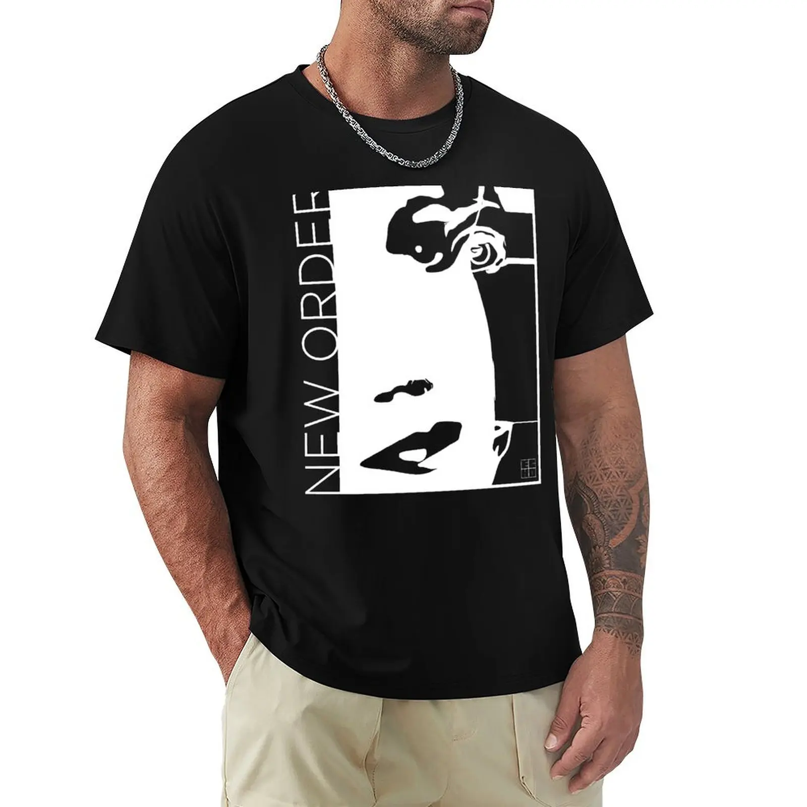 New Order / Gillian Gilbert in White T-Shirt Large Size Loose Casual Tee