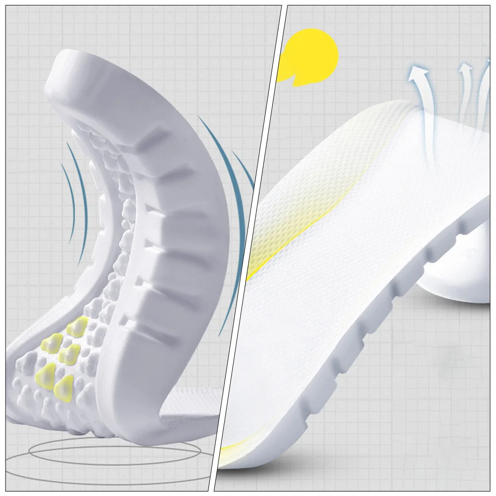 

Foot Shoe Insoles Arch Support Basketball Memory Foam Inserts White Pu Anti-slip Men and Women Pads