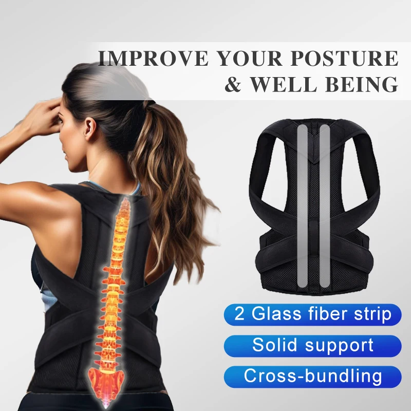 

Back brace Posture Corrector Shoulder Support Belt Upper and Lower Back Pain Relief Improve Spine Clavicle Brace Posture Vest