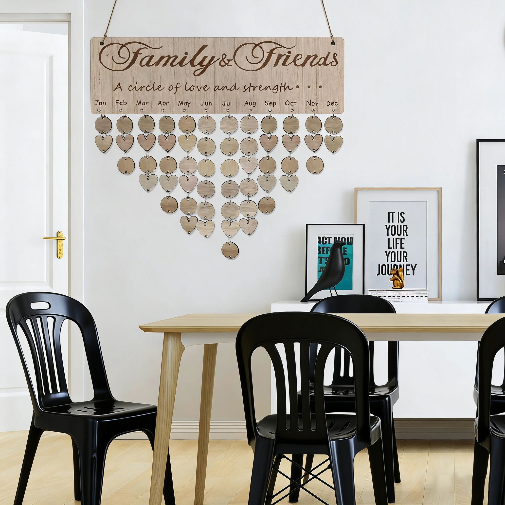 

Wooden Family Birthday Board Nordic Style Diy Wall Hanging Decoration For Home Reminder Birthday Wooden Block Calendar