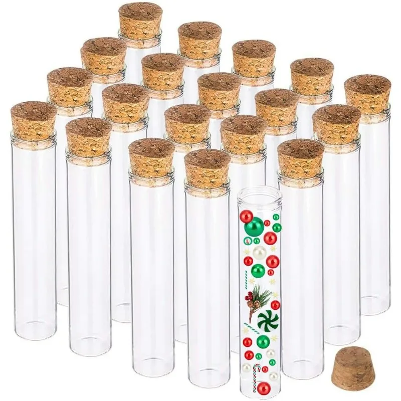 

25 Pack 25ml Glass Tubes Transparent Decoration Bottles with Cork Stoppers for Arts, Crafts and Other Small Projects