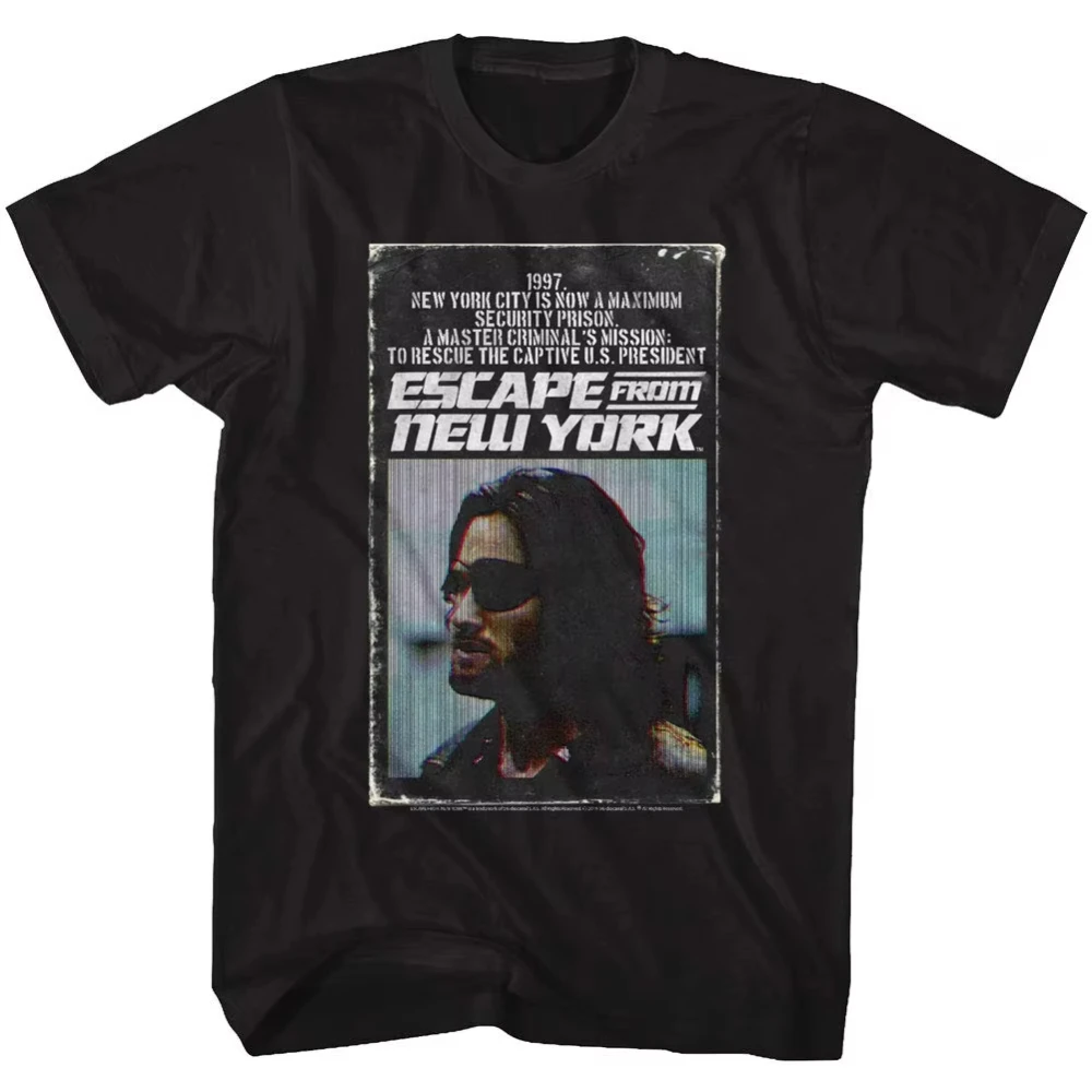 New York Escape Men's T-shirt Summer Retro Action Movie Pattern Short-Sleeve Casual Top Men's Clothing Women's Couple Streetwear