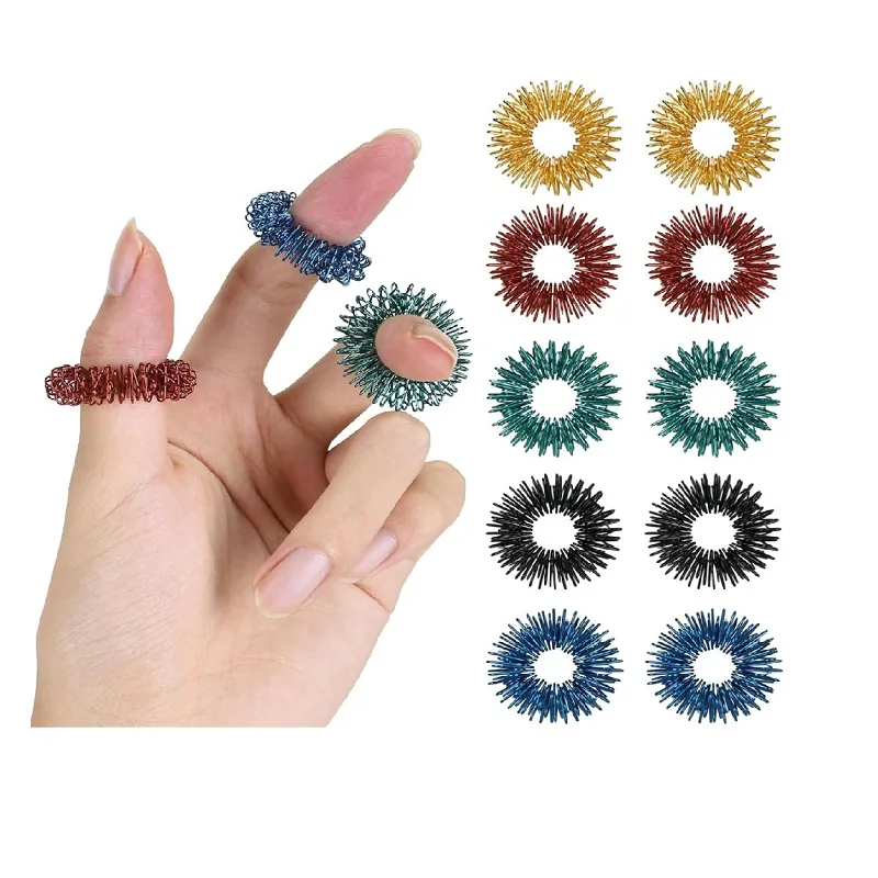 

Цветная катушка, пружинный массажер для пальцев, кольцо, мини-портативный снятие стресса, сенсорная настольная игрушка для взрослых, подарок для офиса и путешествий