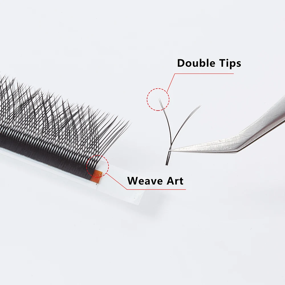 Hand-woven Y Shape Individual False Lashes Rapid Bloom Eyelash Extension Weave Crossed Eyelashes Premade Fan Mesh Lash 10 Tray