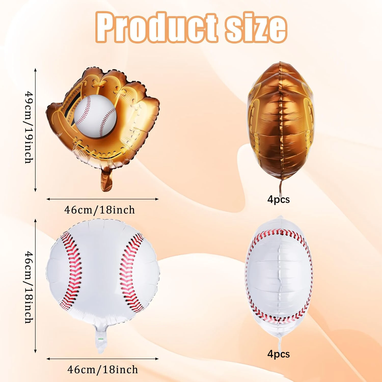 8pcs baseball balls, baseball gloves, balloons, baseball themed games, parties, balloon decorations, party supplies