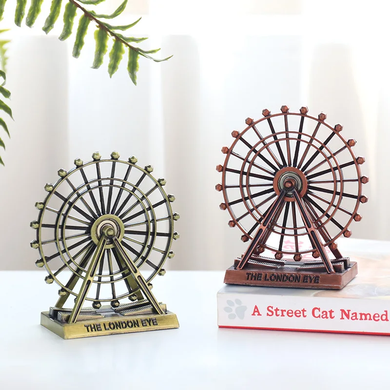 1Pc THE LONDON EYE Rotatable Model Small Pendulum Creative Living Room Decorations Ferris Wheel Ornaments Retro Model Home Decor