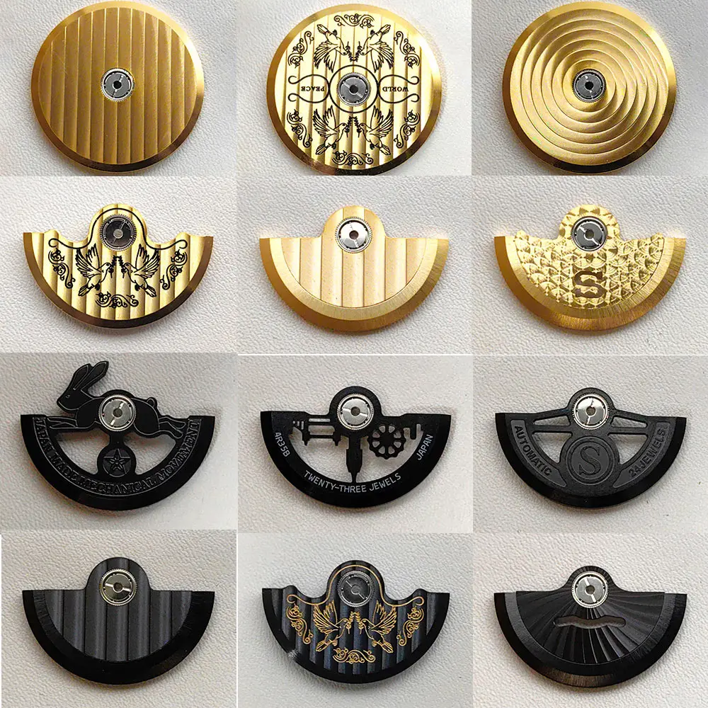 

Black Gold NH35 Movement Rotor Hammer Part Fit for NH36 NH38 NH39 4R35 7S26 NH35 Movement Pendulum Oscillating Weight Hammer