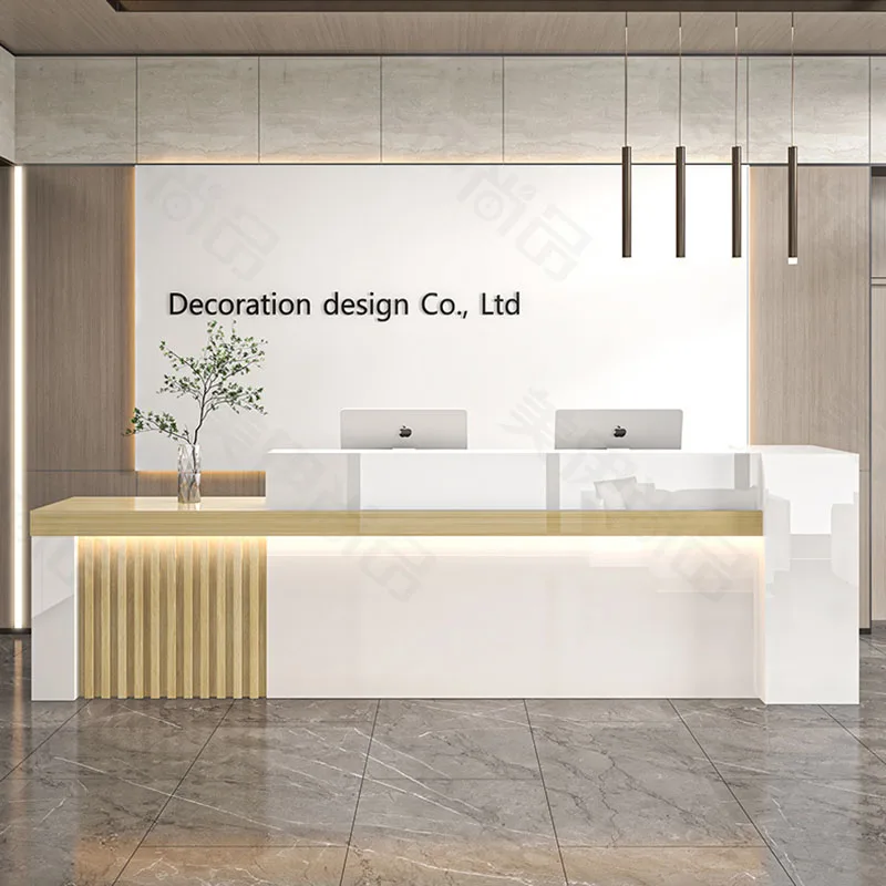 Luxury Office Reception Desk Standing Flexible Clinic Podium Reception Desk Shop Mostrador Recepcion Beauty Salon Furniture