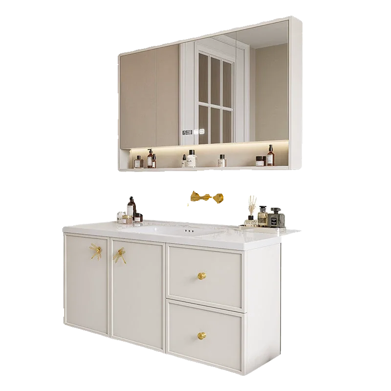 

New light luxury style Cori resistant rock slab seamless basin bathroom cabinet combination toilet hand washbasin cabinet