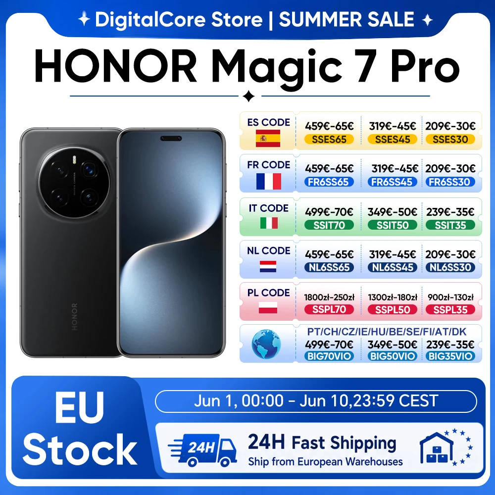 NOUVEAU HONOR Magic7 Pro 5G 2025, Smartphone Snapdragon 8 Elite, Écran LTPO 6,8'' 120Hz, Charge 100W, Version Globale HONOR Magic 7 Pro