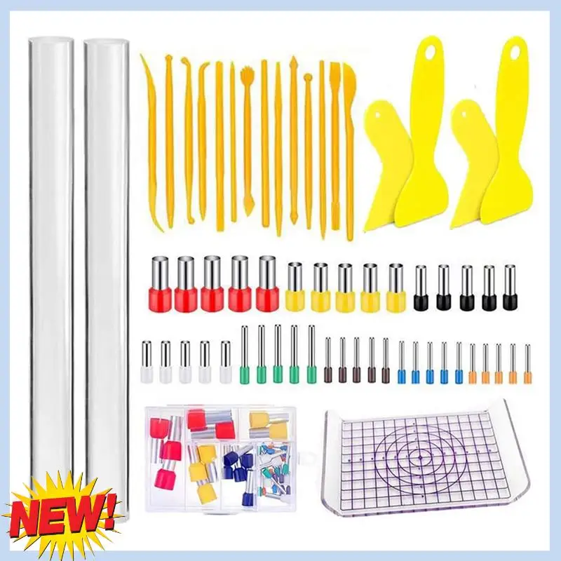 

AT14 61 шт. набор инструментов для керамической глины, инструмент для формирования глины, принадлежности для украшения торта, помадки, глиняные гончарные инструменты, набор принадлежностей