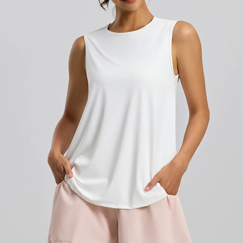 Casual Fitness Tank Tops Women Sleeveless Mesh Back Quick Dry Loose Vest Tops