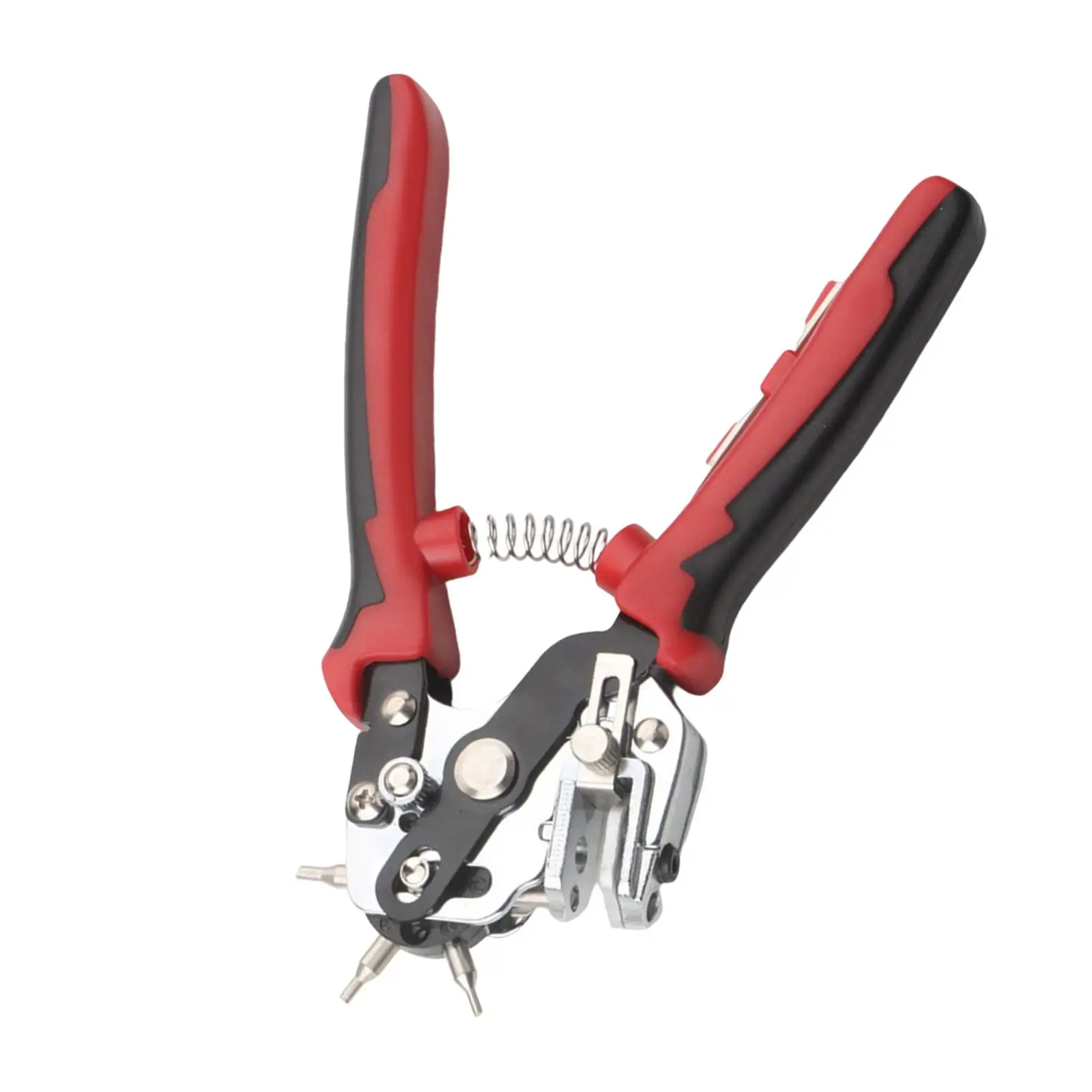 Steel Belt Hole Punch Craft Tool Double Lever Hand Plier 6 Round Sizes for Leathercraft Watch Bands Shoe Fabric Cardboard DIY