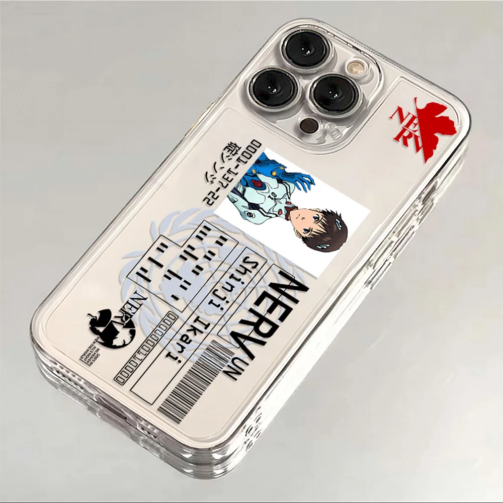 Cool E-Evangelions Phone Case For iPhone 16e 16 15 14 13 12 11 Mini Pro Max X XR XSMax 7 8 Plus Transparent Soft TPU Back Cover - náhled 3