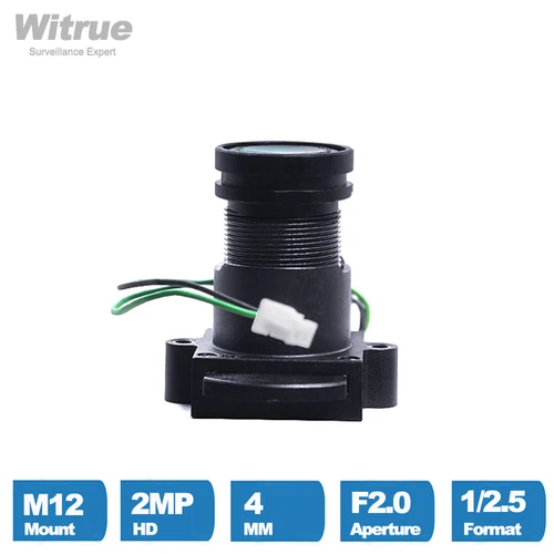 Imagen 2 del producto Witrue Lente de cámara CCTV 2MP 1080P 4 mm M12 Apertura de montaje F2.0 con corte IR para cámaras de seguridad de vigilancia
