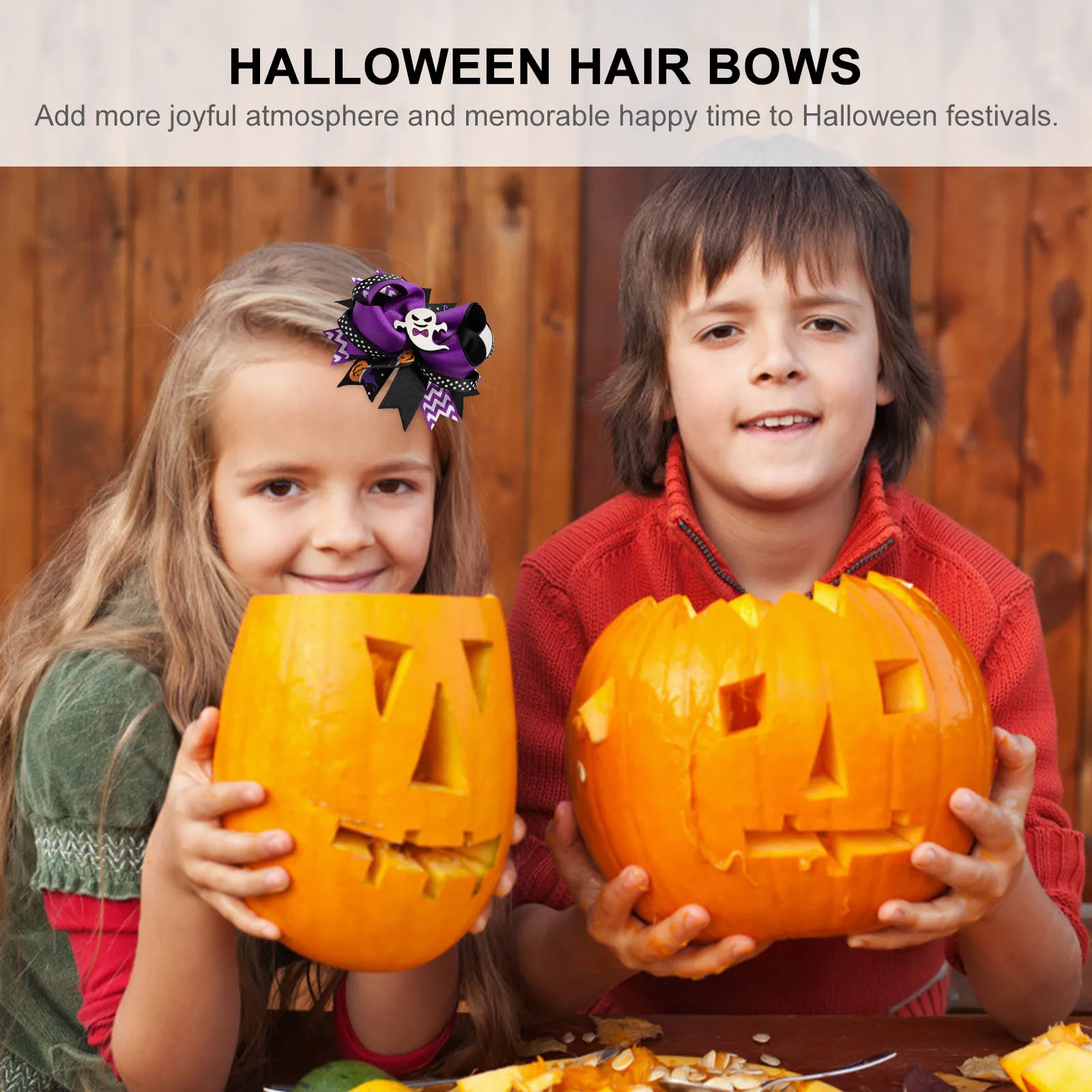 

2 шт., банты для волос на Хэллоуин, заколки для волос с принтом для девочек, заколка для волос с бантом, легкие аксессуары для фестивальной вечеринки, заколка для волос на Хэллоуин