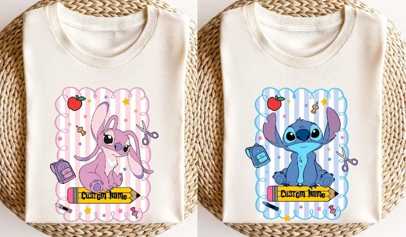 

Custom Stitch and Lilo Back To School Shirt, Disney First Day of School T-shirt, Comfort Colors® Teacher Team Shirt, School Kids