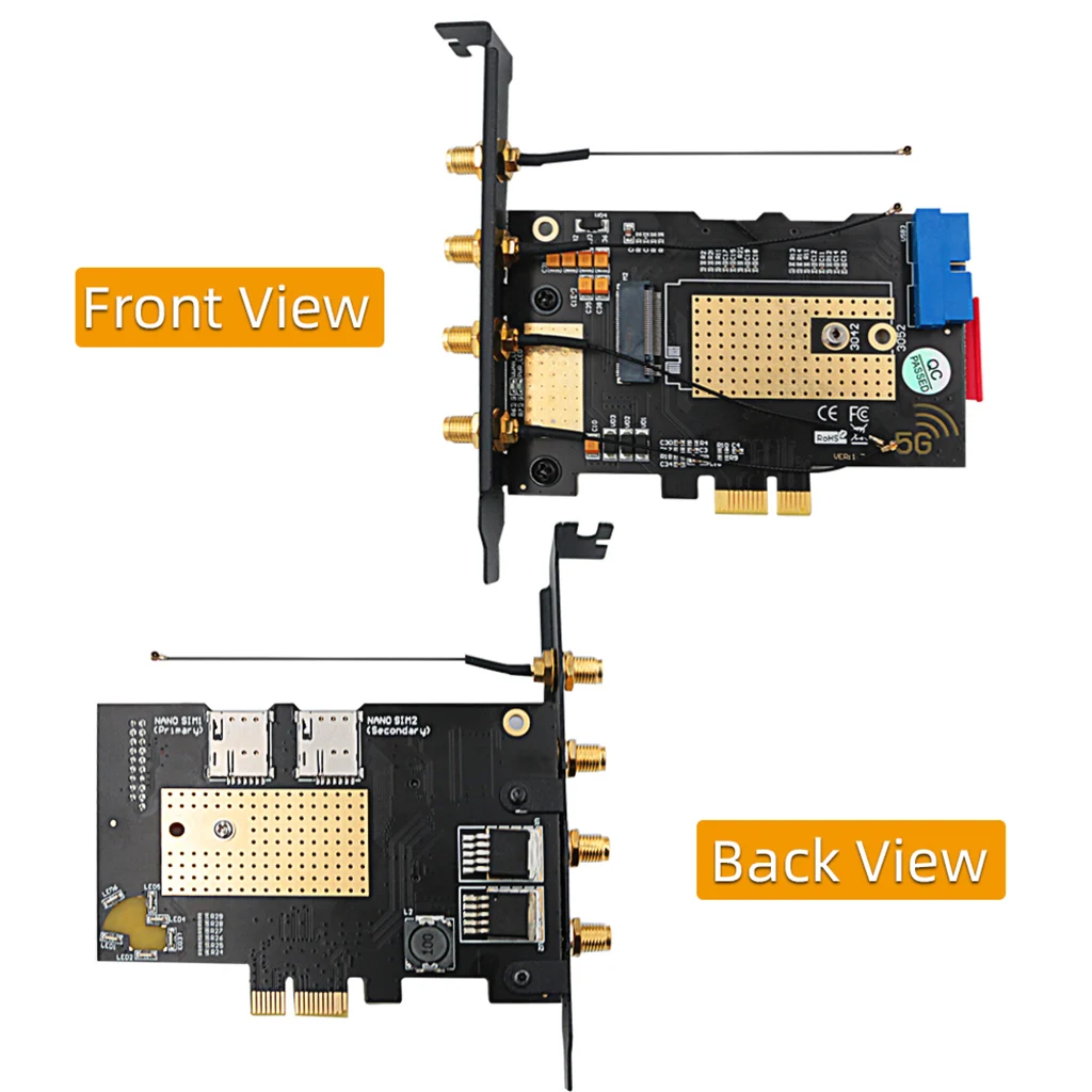 Imagem -03 - Chave Usb3.0 & Pcie Dual Bus Interface 5g Wwan Adaptador de Cartão Suporte 3042 3052 m2 3g 4g 5g Módulo para Nano Cartão Sim M.2 b