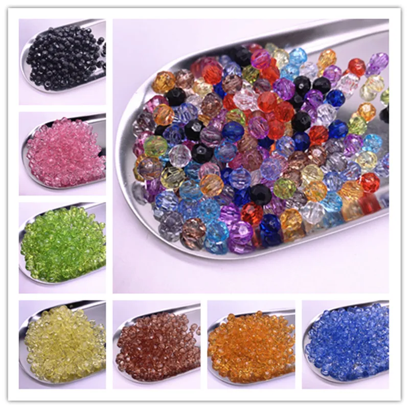 New 6mm8mm10mm Acrylic Transparent Faceted Ball Beads Loose Spacer Beads for Jewellery Making DIY Bracelet Necklace