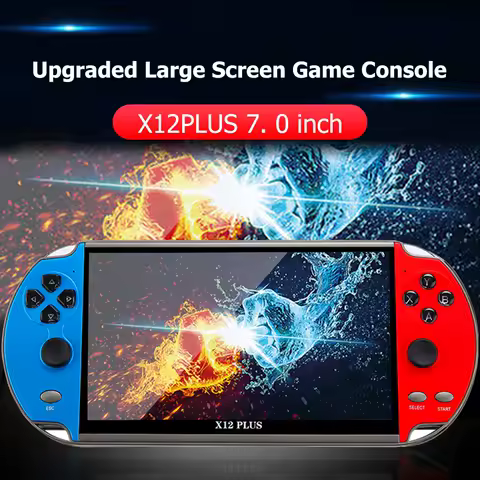 X12 PLUS 휴대용 게임 콘솔, HD 스크린 레트로 게임, 휴대용 비디오 플레이어, 내장 1500 클래식 레트로 게임 AV 출력, 7.0 인치