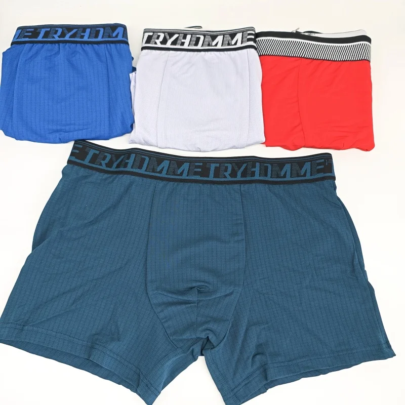 

4Pieces/Set Men Quadrangle Pants Sporty Flat Pants Breathable Underwear Comfortable Fit Non Marking Men Boxer Underpants