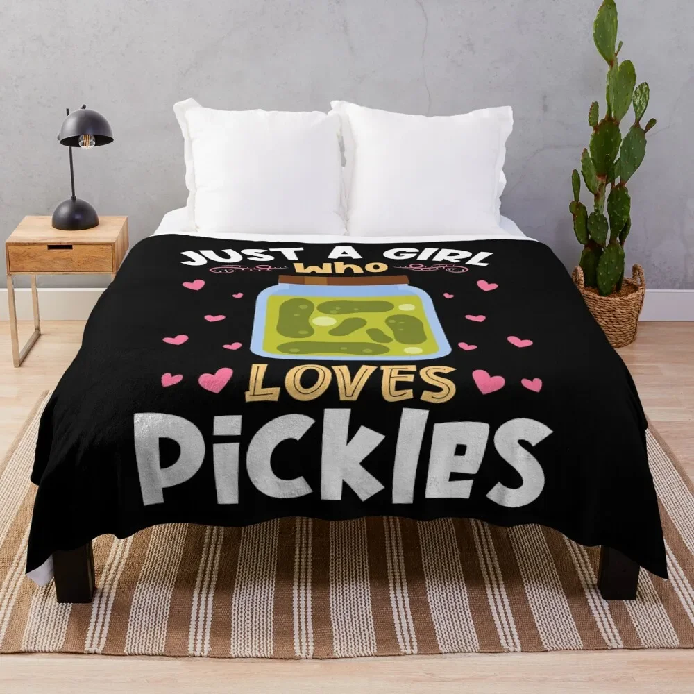 Just a Girl who Loves Pickles Vegan Throw Blanket Flannels Personalized Gift Blankets