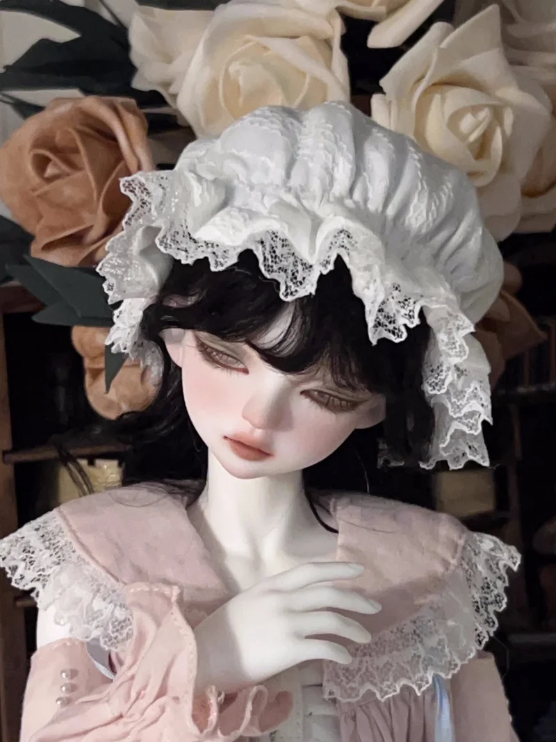 bjd poppenhoed is geschikt voor 1/3 en 1/4 maat elastische kant kleine aardbei slaapmuts popaccessoires