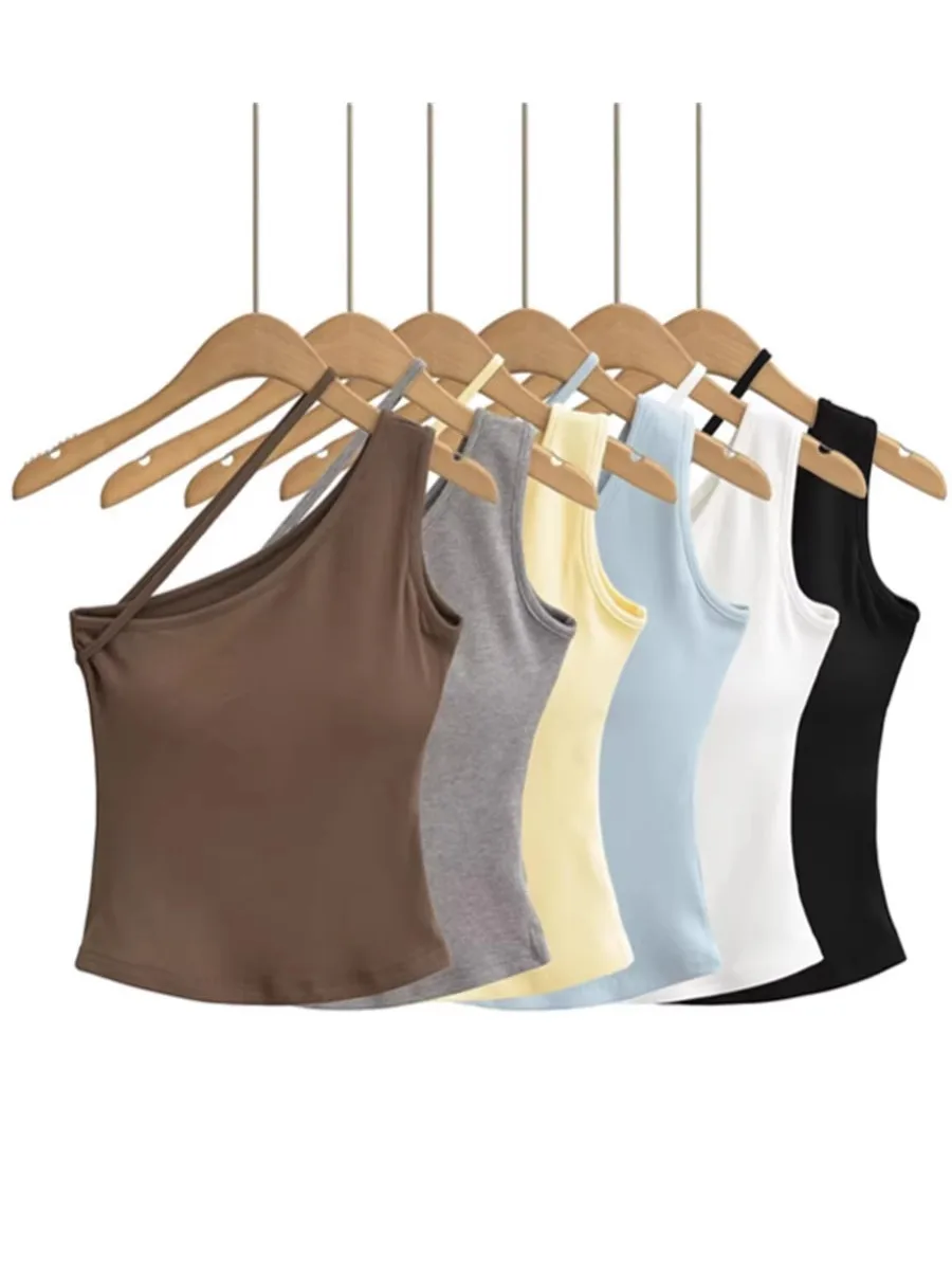 الأمريكية الساخنة فتاة Sle oulder Baring المحاصيل الأعلى المرأة الصيف سليم صالح شريط مرن وسادة الصدر غير النظامية حمالة irt #5