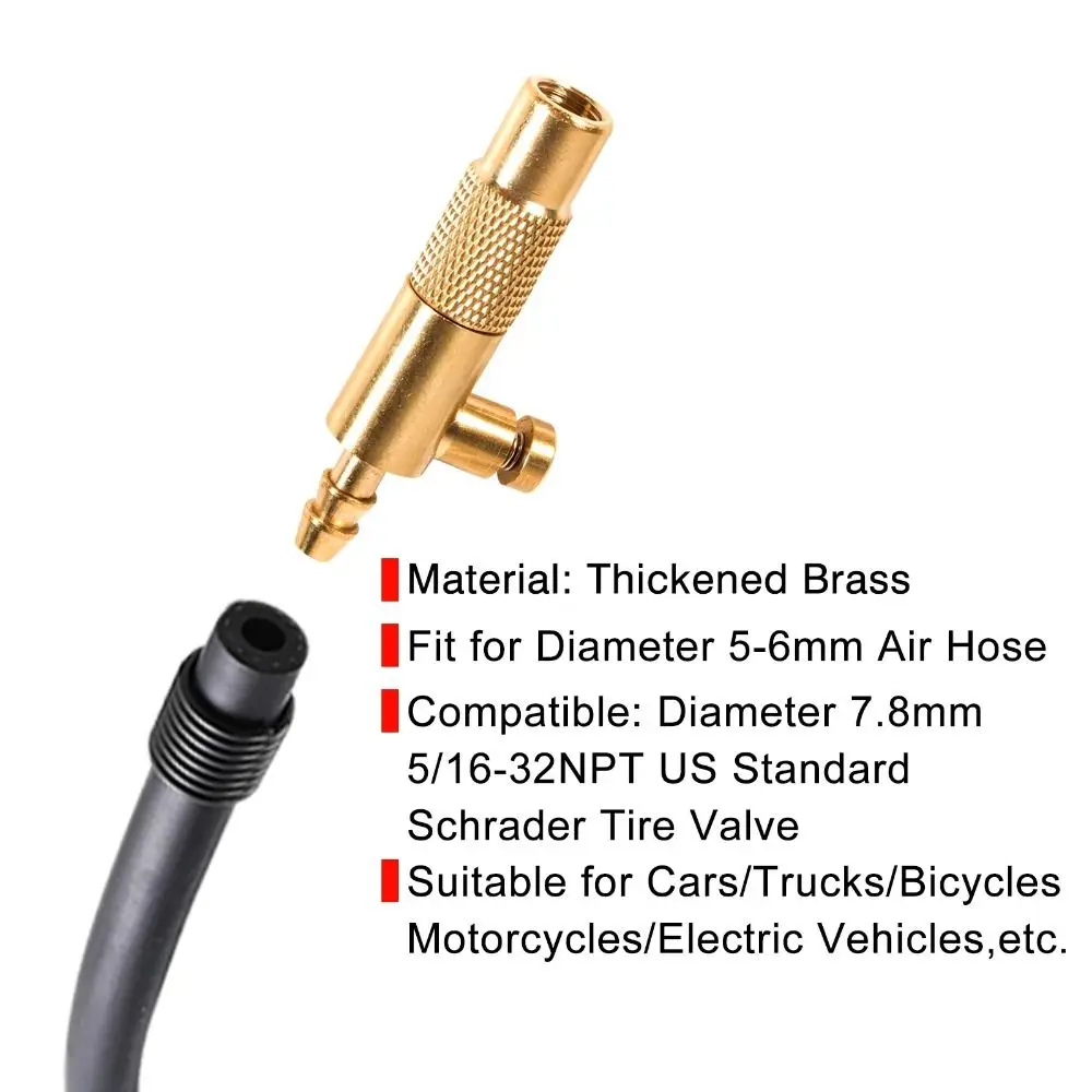 5-6mm Car Tyre Tire Inflator Connector High Quality Copper Chuck Clip Repair Valve Connector Adapter Air Chuck Nozzle Car