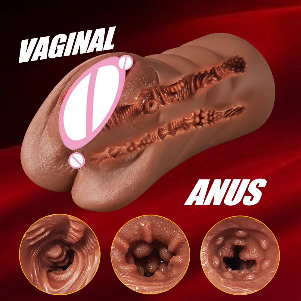 2-in-1  pocket vagina, men's pocket vagina,  silicone  vagina,   anal dual-channel tightening artificial vagina and anal pocket, view 3